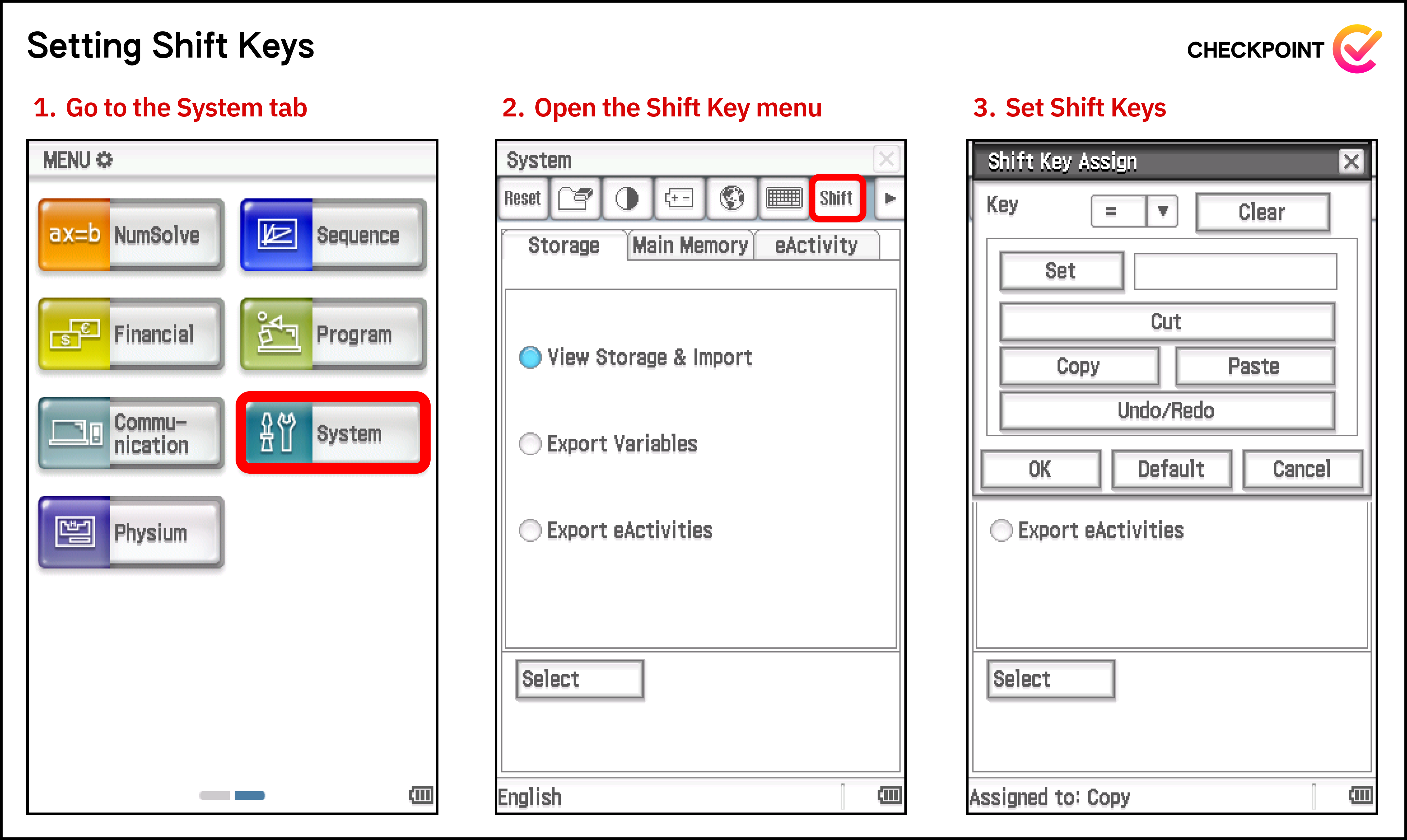 setting shift keys