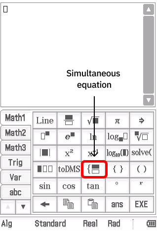 simultaneous equation button